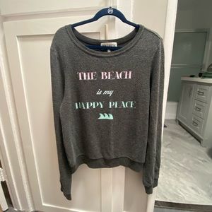 Wildfox M “the beach is my happy place” sweater